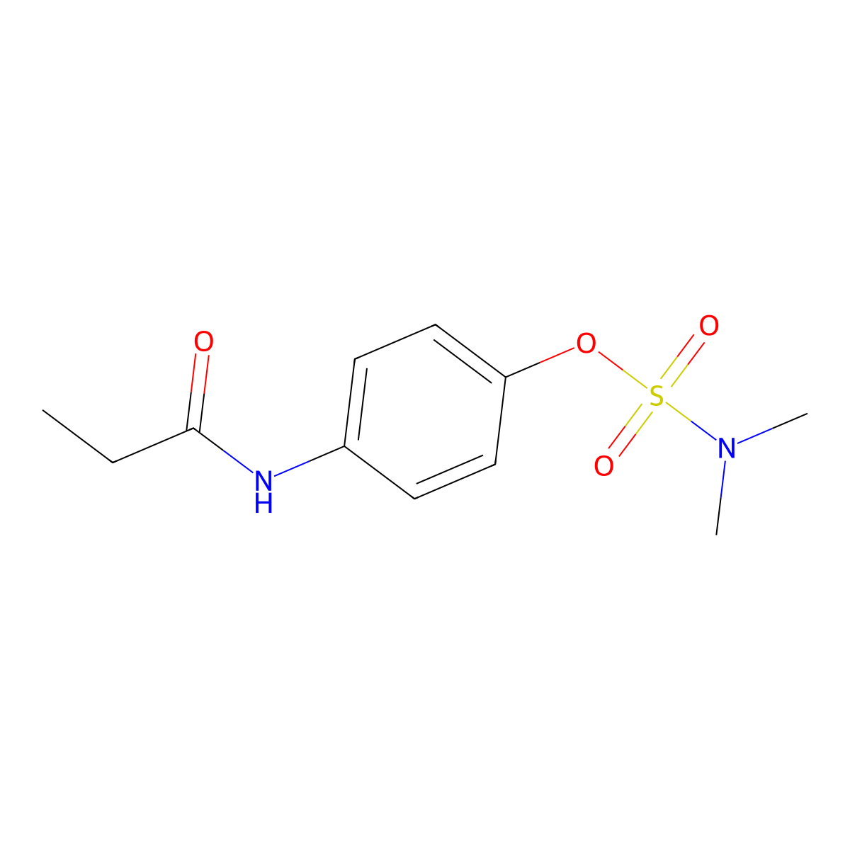 Propionanilide, p-hydroxy-, dimethylsulfamate molecular structure, CAS 73826-21-8