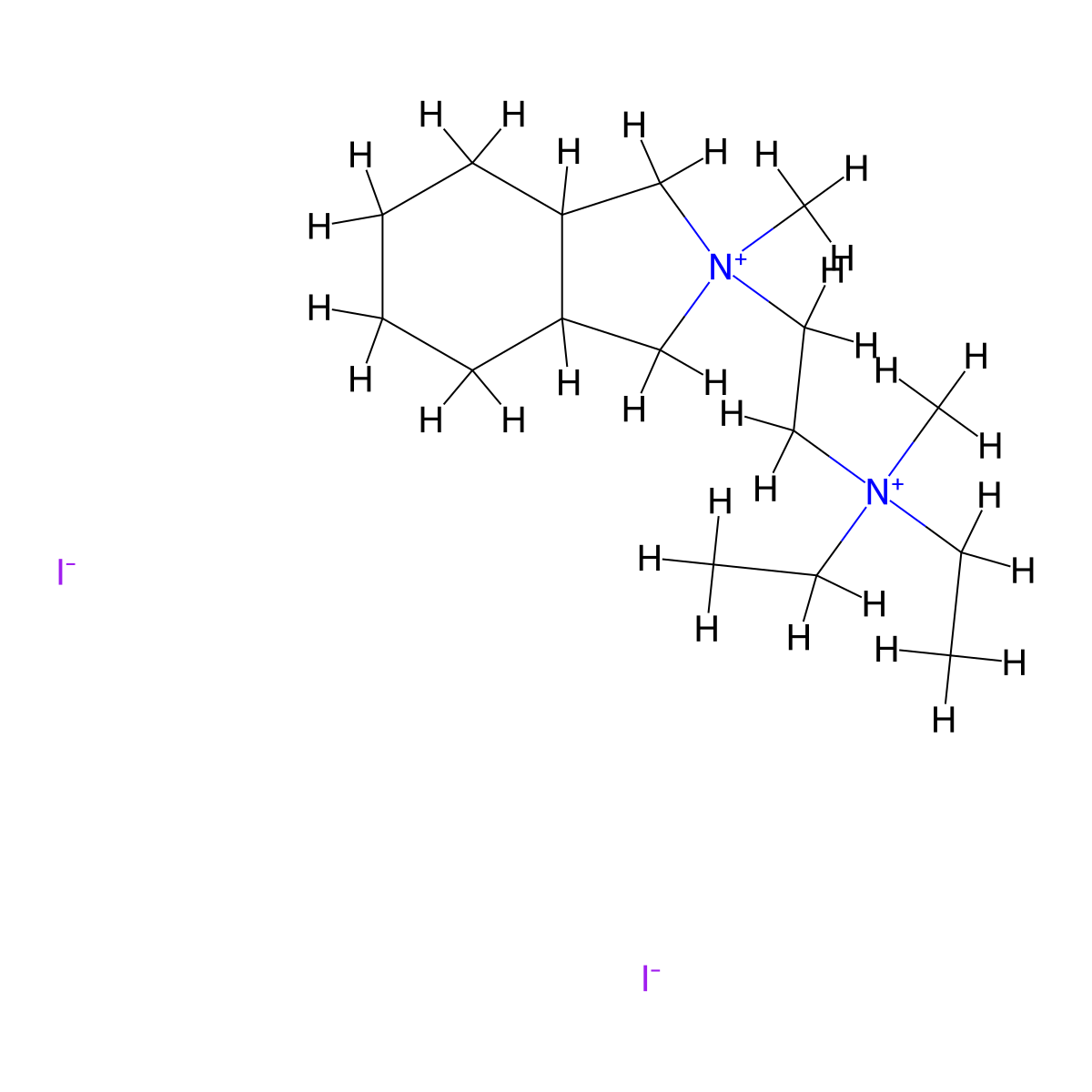 Isoindolinium, hexahydro-2-(2-(diethylmethylammonio)ethyl)-2-methyl-, diiodide molecular structure, CAS 73826-53-6