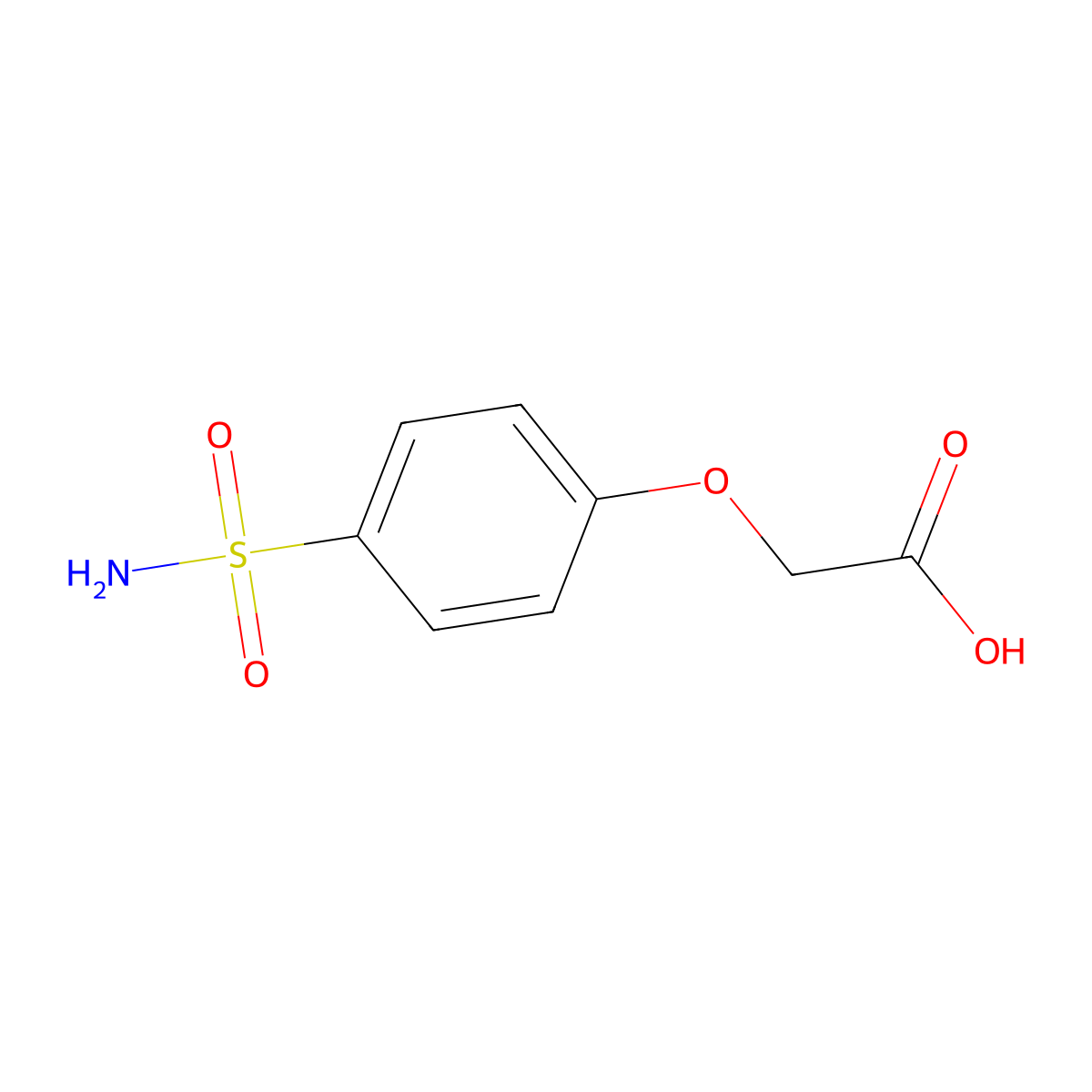 2-(4-(Aminosulfonyl)phenoxy)acetic acid molecular structure, CAS 7383-14-4