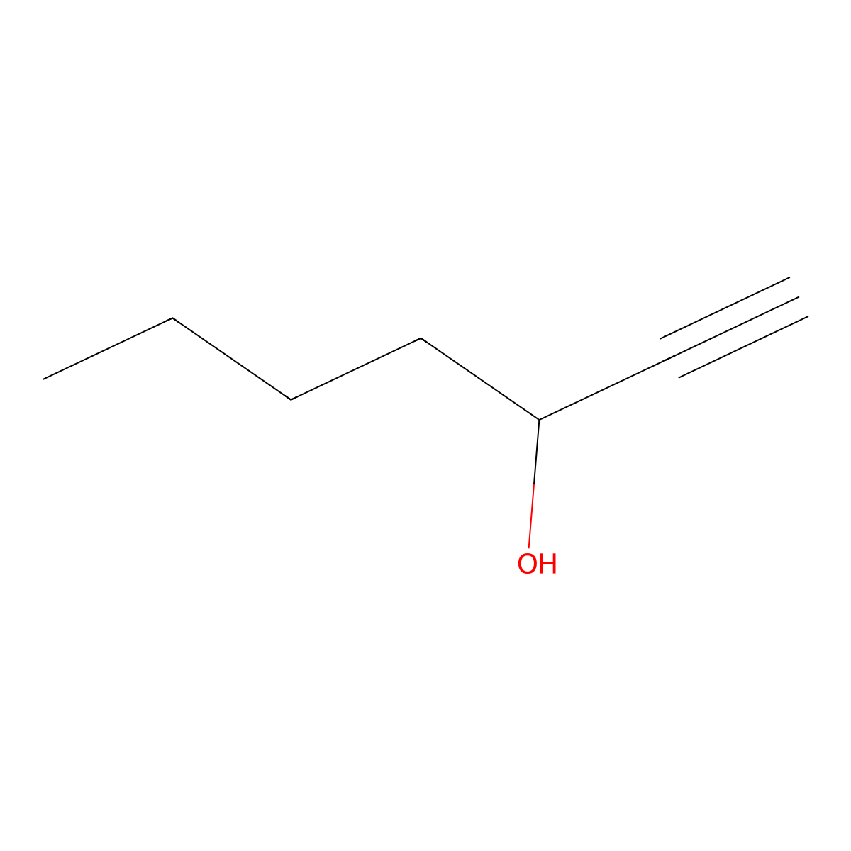 1-Heptyn-3-ol, (+-)- molecular structure, CAS 7383-19-9