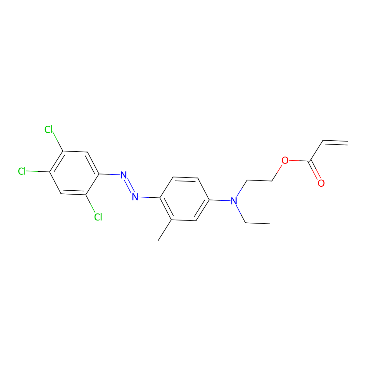 2-(Ethyl(3-methyl-4-((2,4,5-trichlorophenyl)diazo)phenyl)amino)ethyl acrylate molecular structure, CAS 7383-51-9