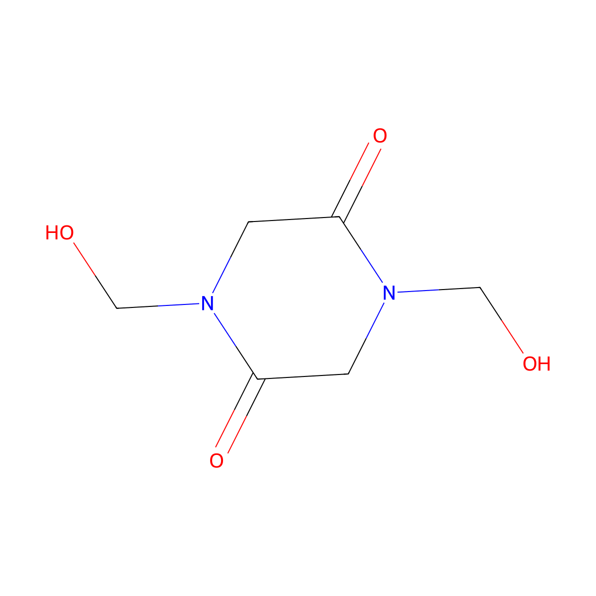 2,5-Piperazinedione, 1,4-bis(hydroxymethyl)- molecular structure, CAS 7383-56-4