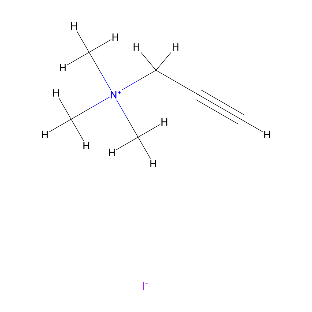 2-Propyn-1-aminium, N,N,N-trimethyl-, iodide (1:1) molecular structure, CAS 7383-74-6
