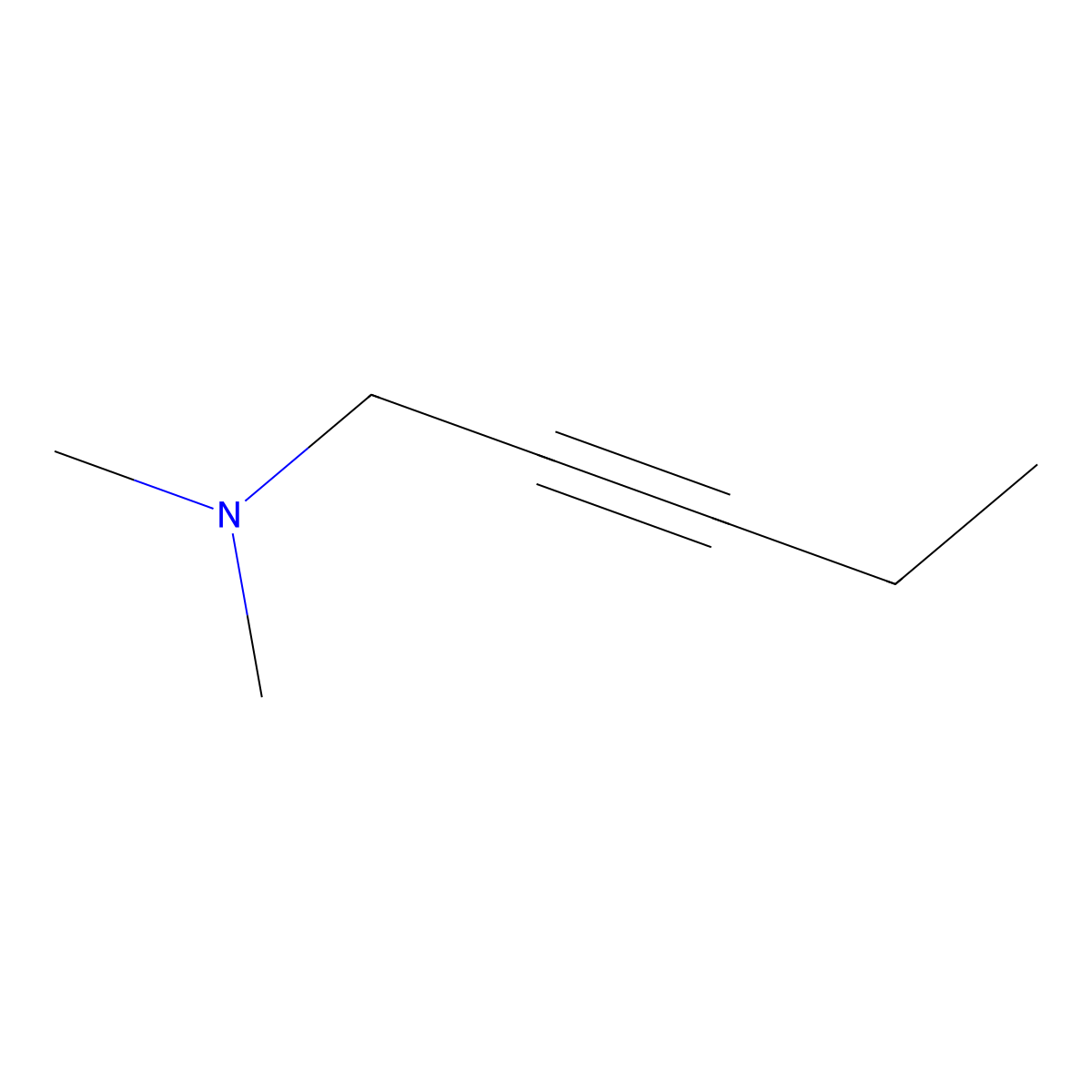 1-Dimethylamino-2-pentyne molecular structure, CAS 7383-77-9
