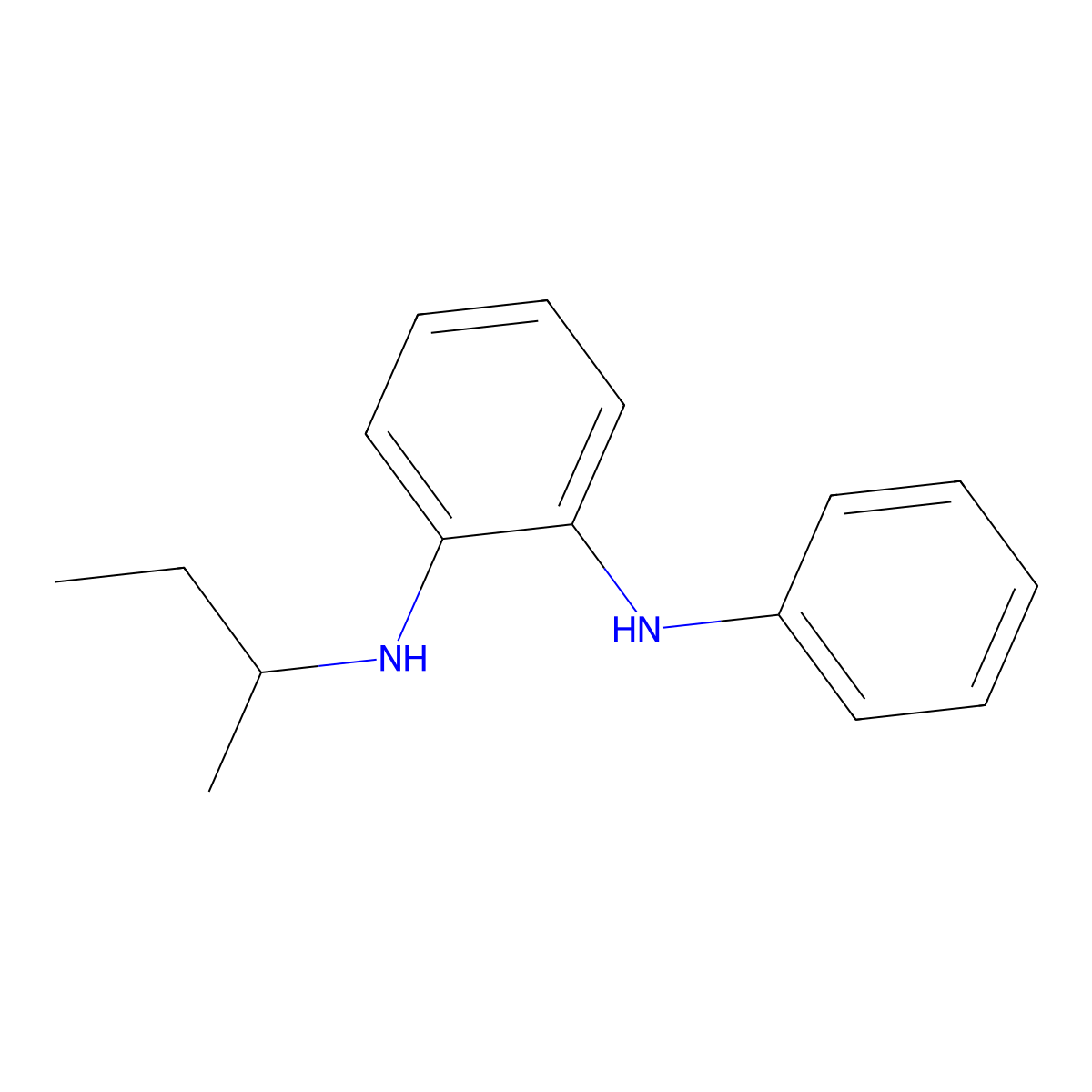 N-(1-Methylpropyl)-N'-phenylbenzene-1,2-diamine molecular structure, CAS 7383-98-4