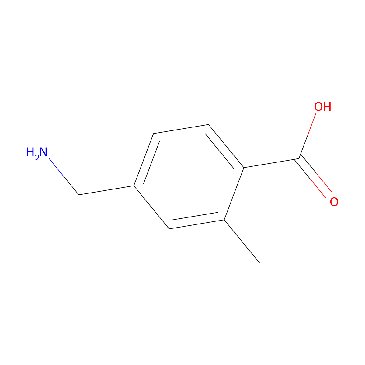 4-(Aminomethyl)-2-methylbenzoic acid molecular structure, CAS 73830-99-6