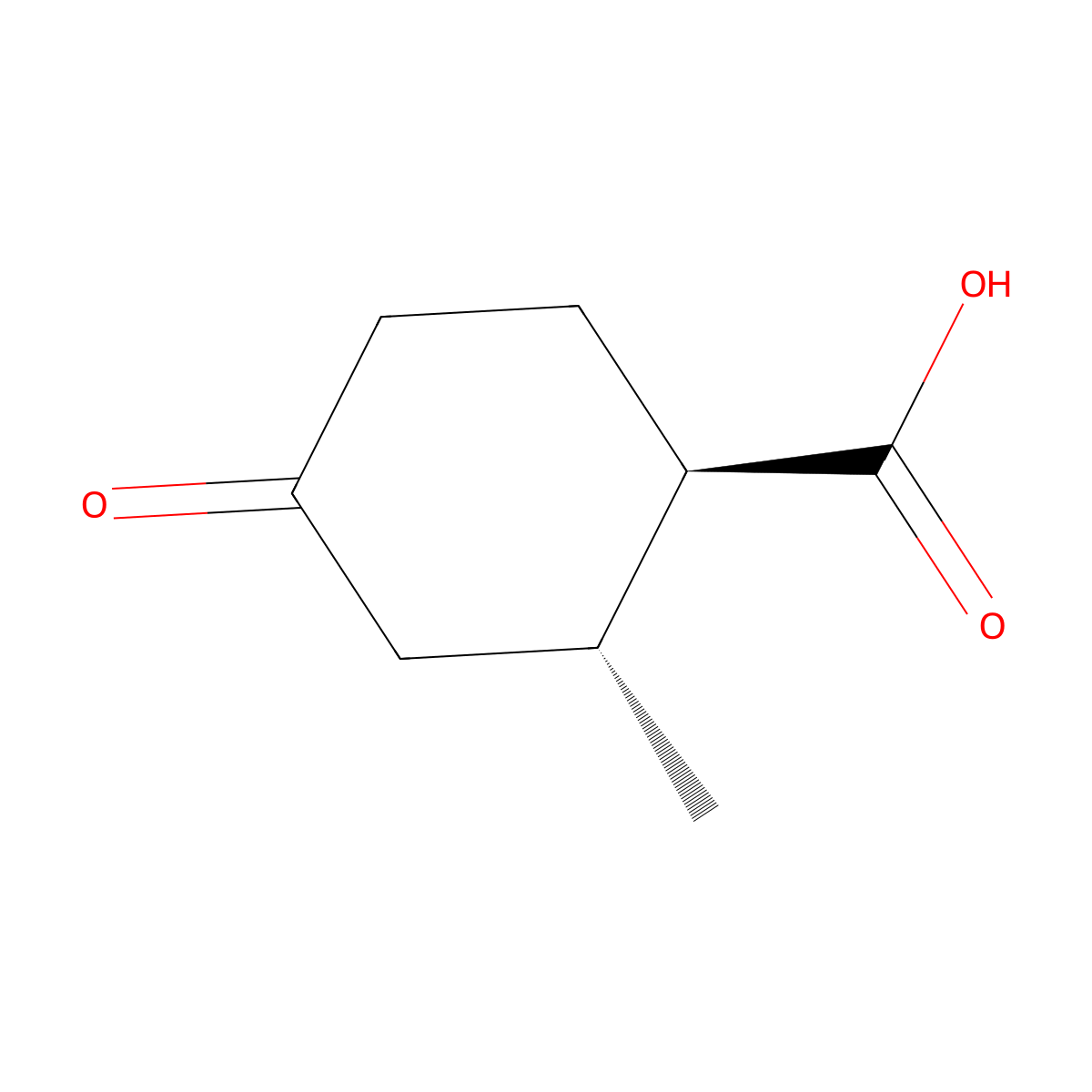 trans-2-Methyl-4-oxocyclohexane-1-carboxylic acid molecular structure, CAS 73831-40-0