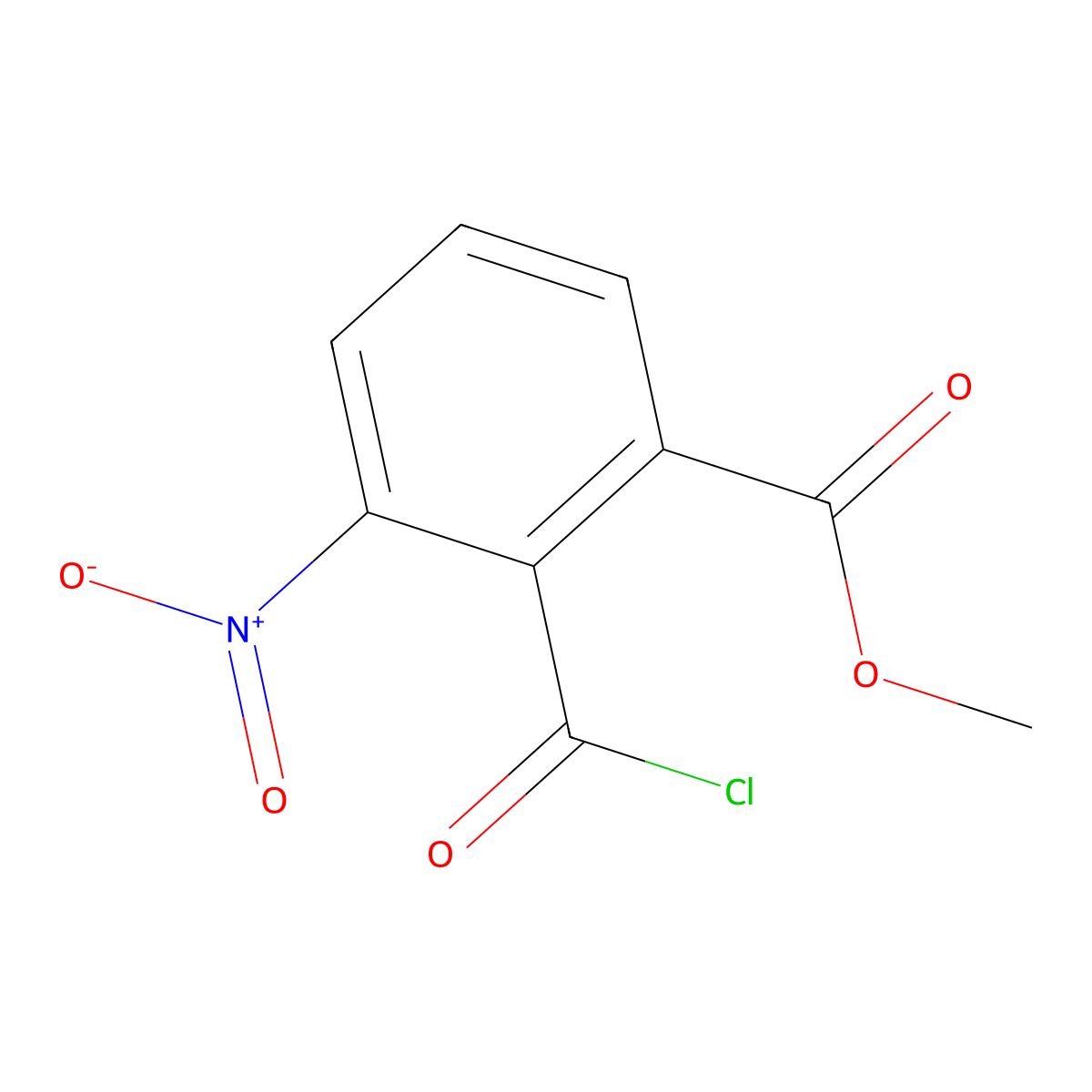 Methyl 2-(chlorocarbonyl)-3-nitrobenzoate molecular structure, CAS 73833-13-3