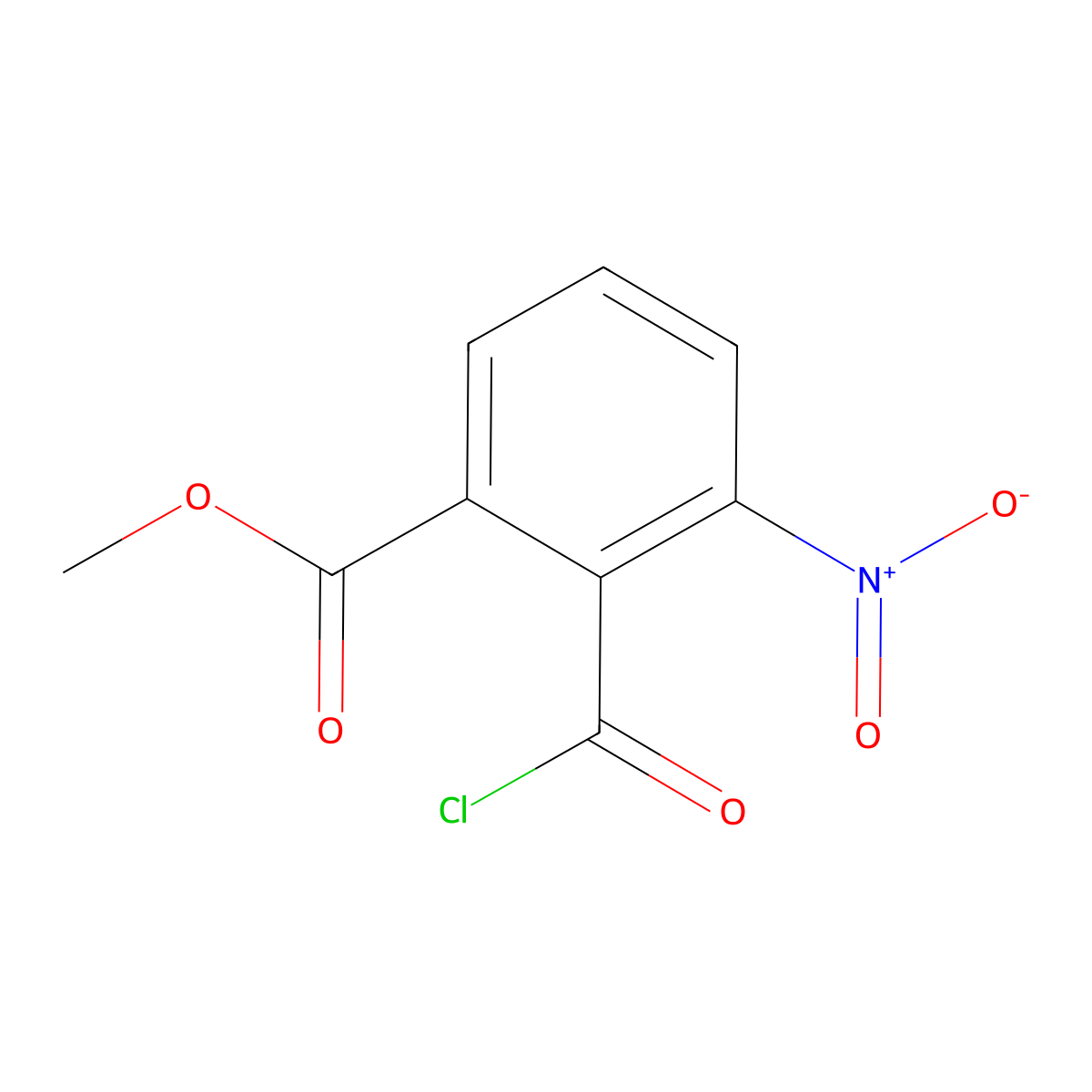 Methyl 2-(chlorocarbonyl)-3-nitrobenzoate molecular structure, CAS 73833-13-3