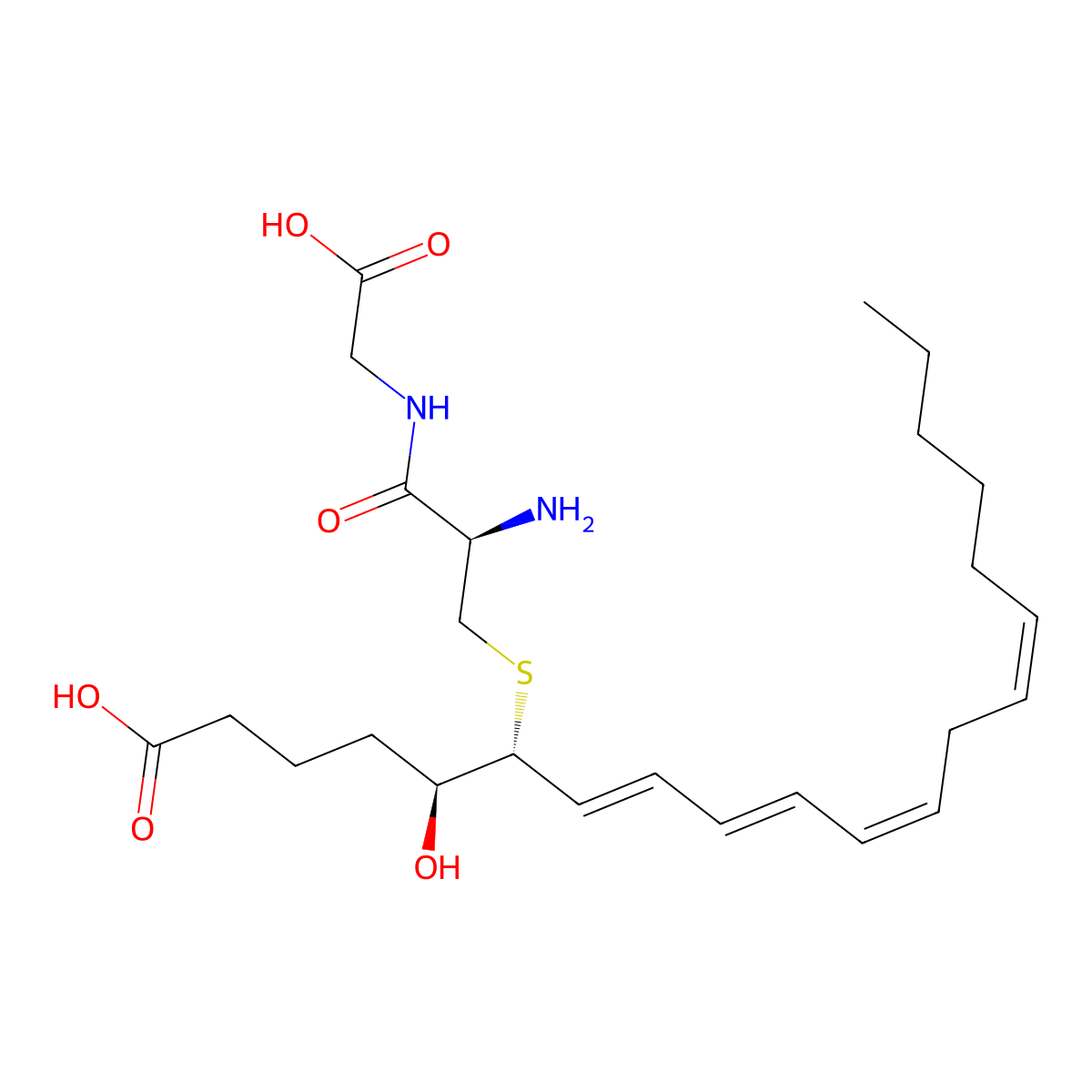 Leukotriene D4 molecular structure, CAS 73836-78-9