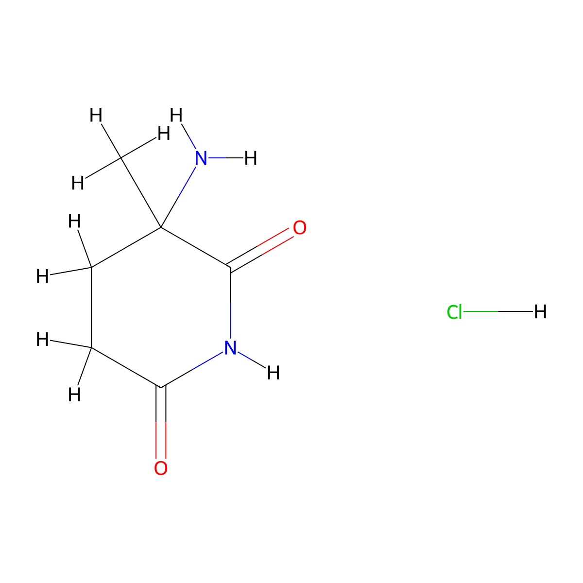 3-Amino-3-methylpiperidine-2,6-dione hydrochloride molecular structure, CAS 73839-06-2
