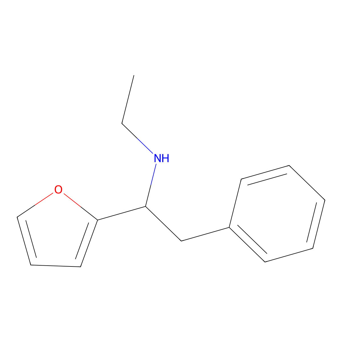 Furfurylamine, alpha-benzyl-N-ethyl- molecular structure, CAS 73839-70-0