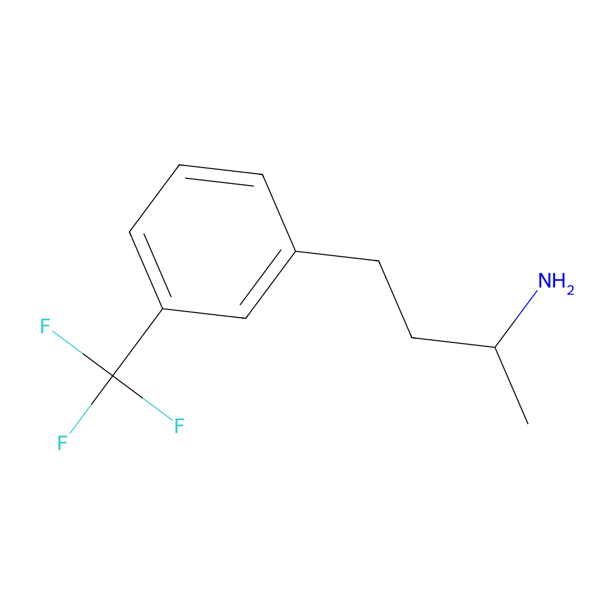 Propylamine, 1-methyl-3-(alpha,alpha,alpha-trifluoro-m-tolyl)- molecular structure, CAS 73839-94-8