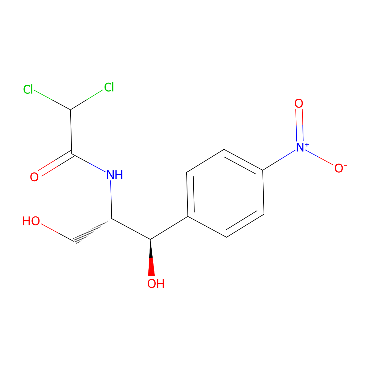 L-erythro-Chloramphenicol molecular structure, CAS 7384-89-6