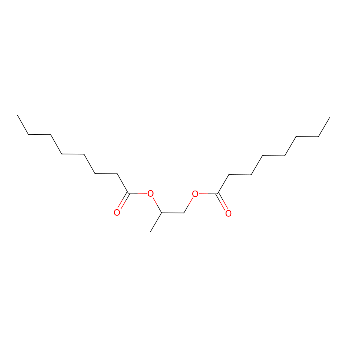 Propylene Glycol Dicaprylate molecular structure, CAS 7384-98-7