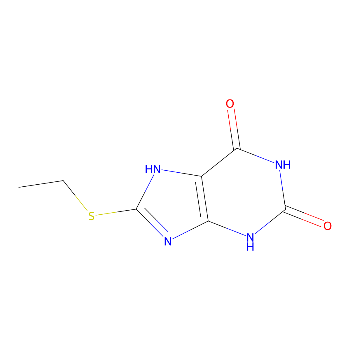 8-(Ethylthio)-xanthine molecular structure, CAS 73840-29-6