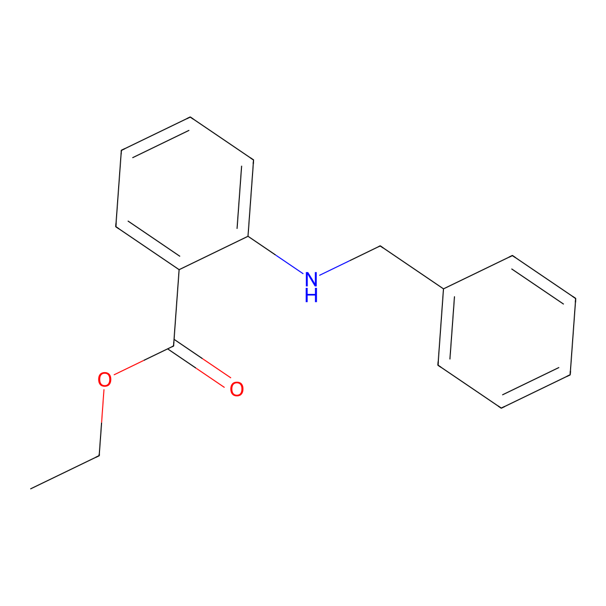Ethyl 2-((phenylmethyl)amino)benzoate molecular structure, CAS 73842-52-1