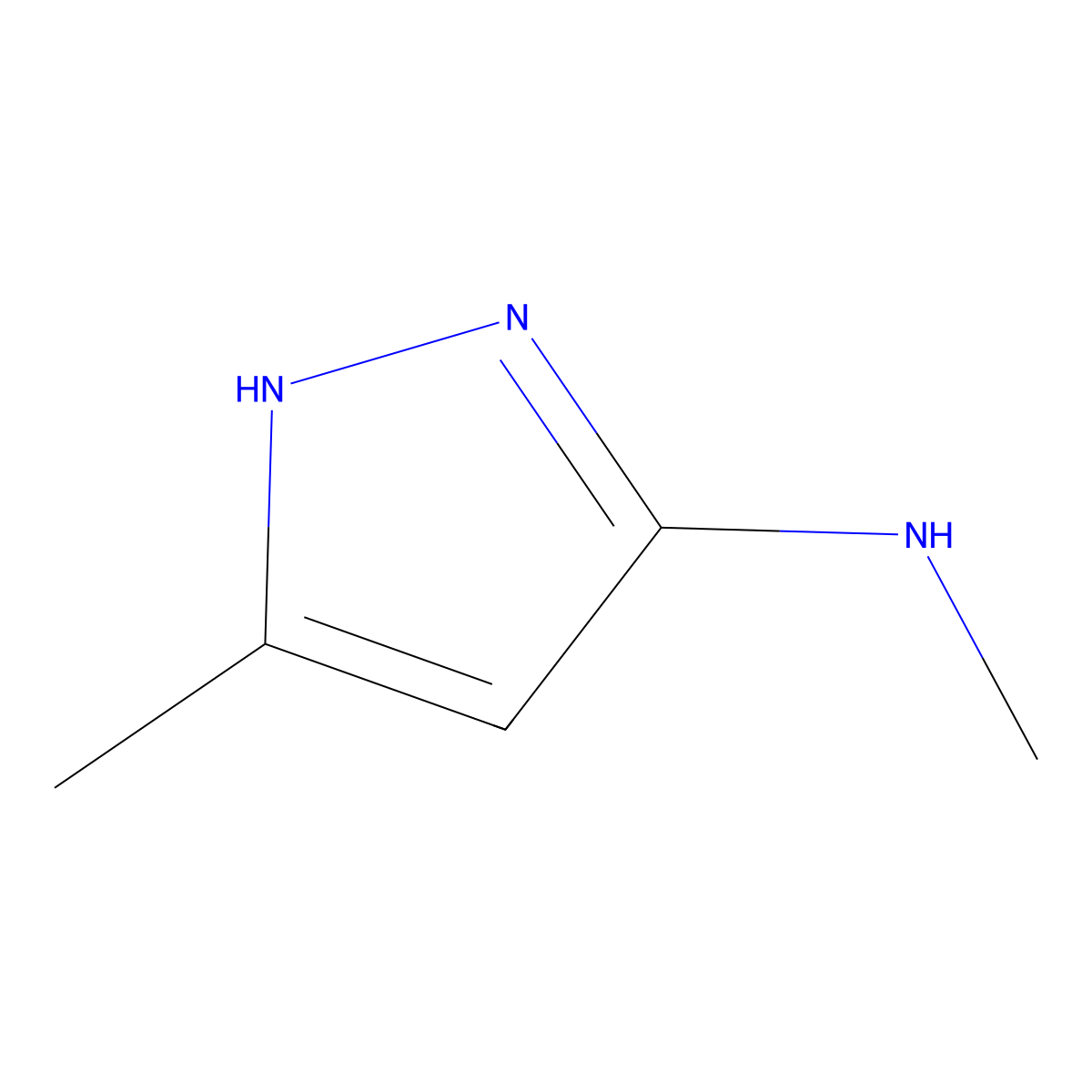 N,5-dimethyl-1H-pyrazol-3-amine molecular structure, CAS 73844-02-7