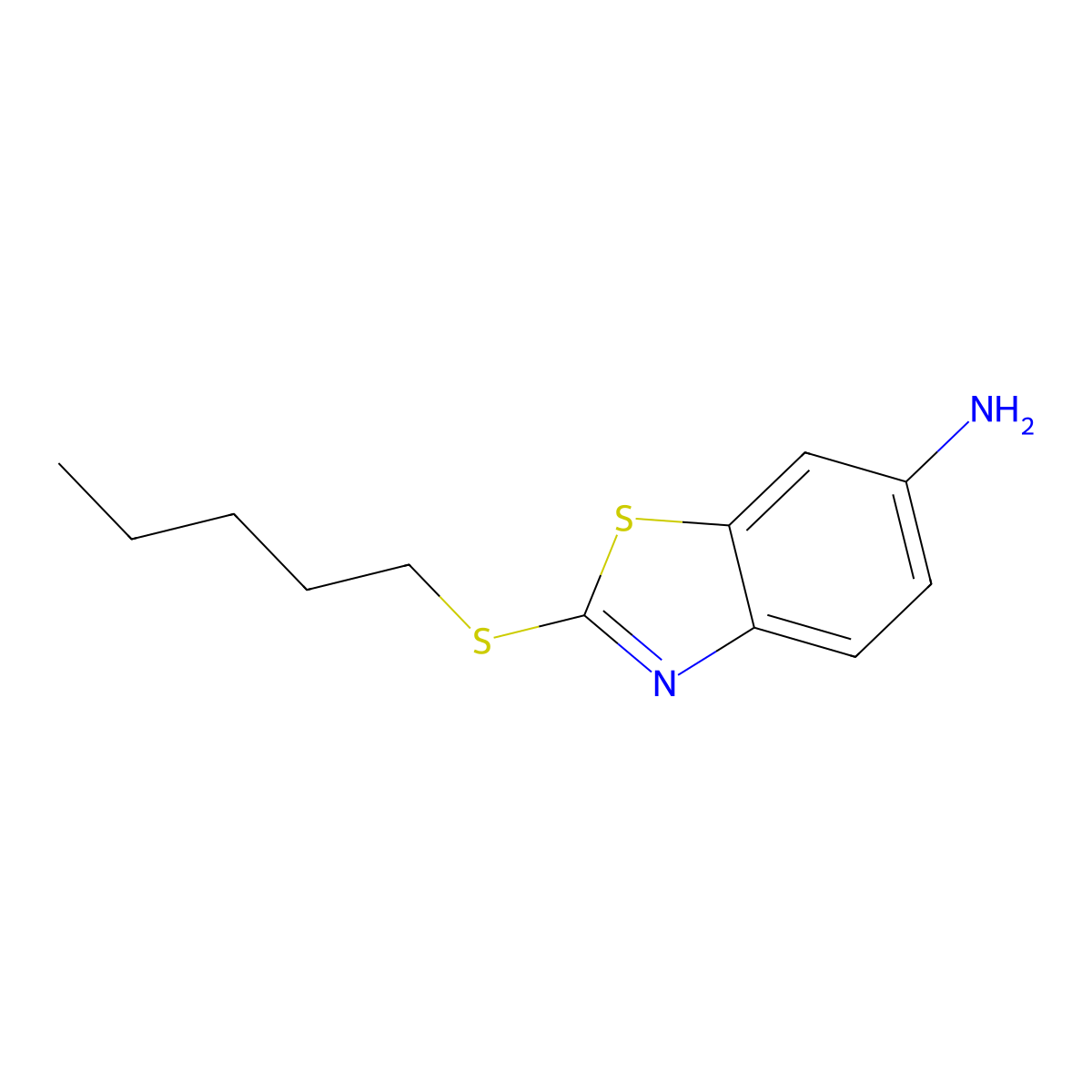 6-Amino-2-n-pentylthiobenzothiazole molecular structure, CAS 73844-29-8