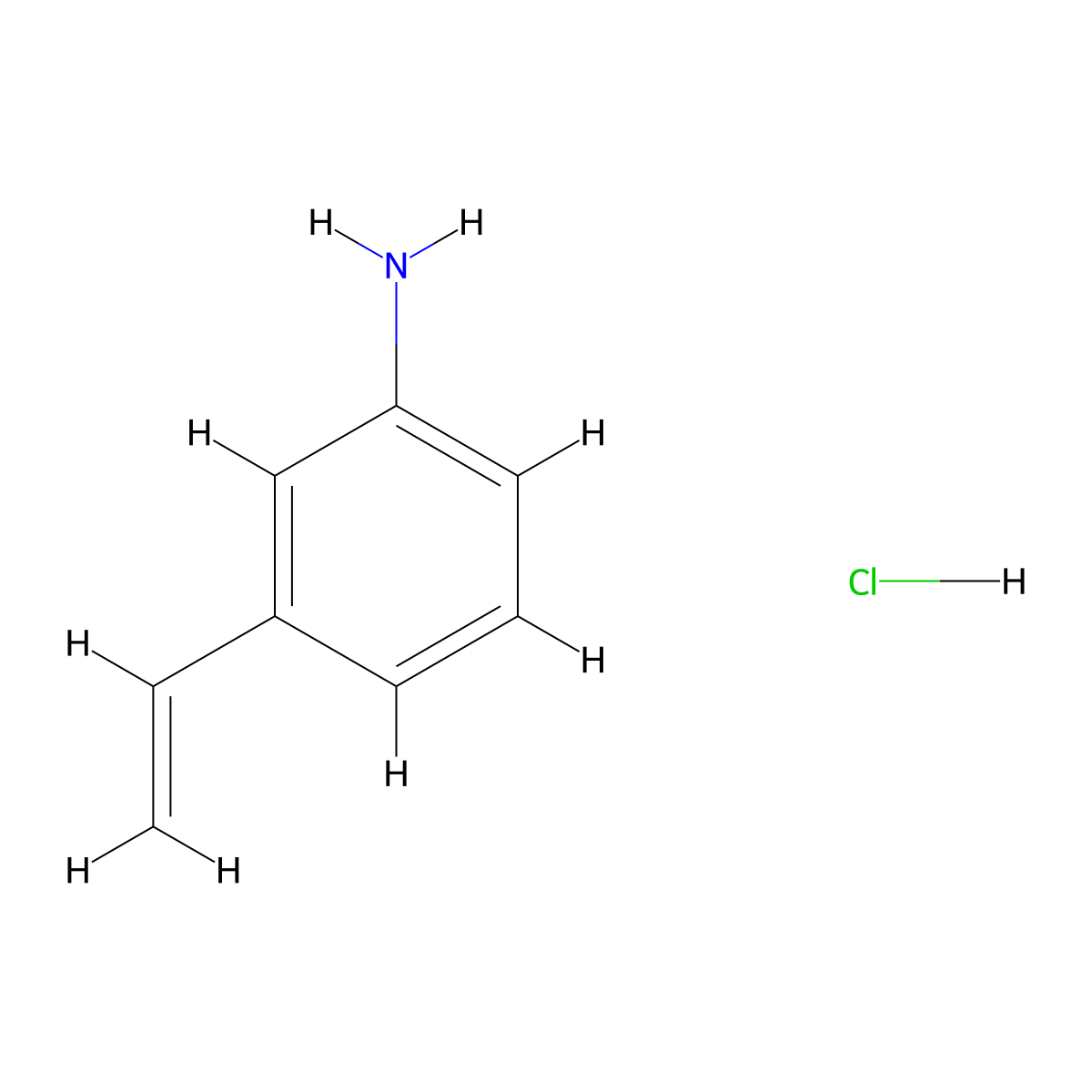 3-Vinylaniline hydrochloride molecular structure, CAS 73847-53-7