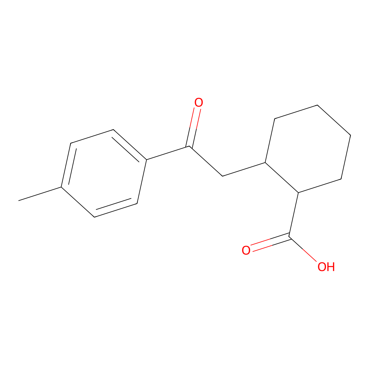 cis-2-[2-(4-Methylphenyl)-2-oxoethyl]-cyclohexane-1-carboxylic acid molecular structure, CAS 7385-15-1