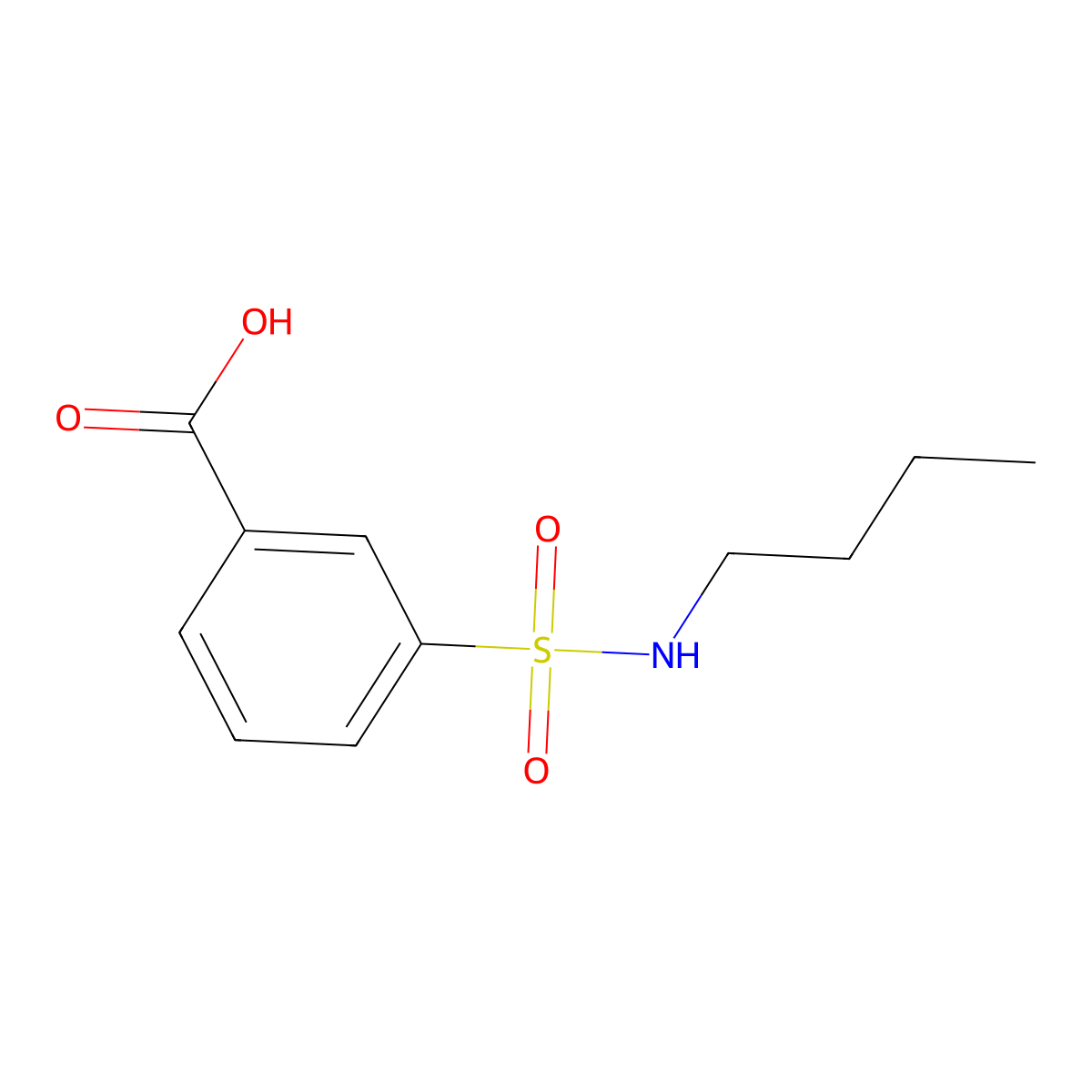 3-(Butylsulfamoyl)benzoic acid molecular structure, CAS 7385-16-2