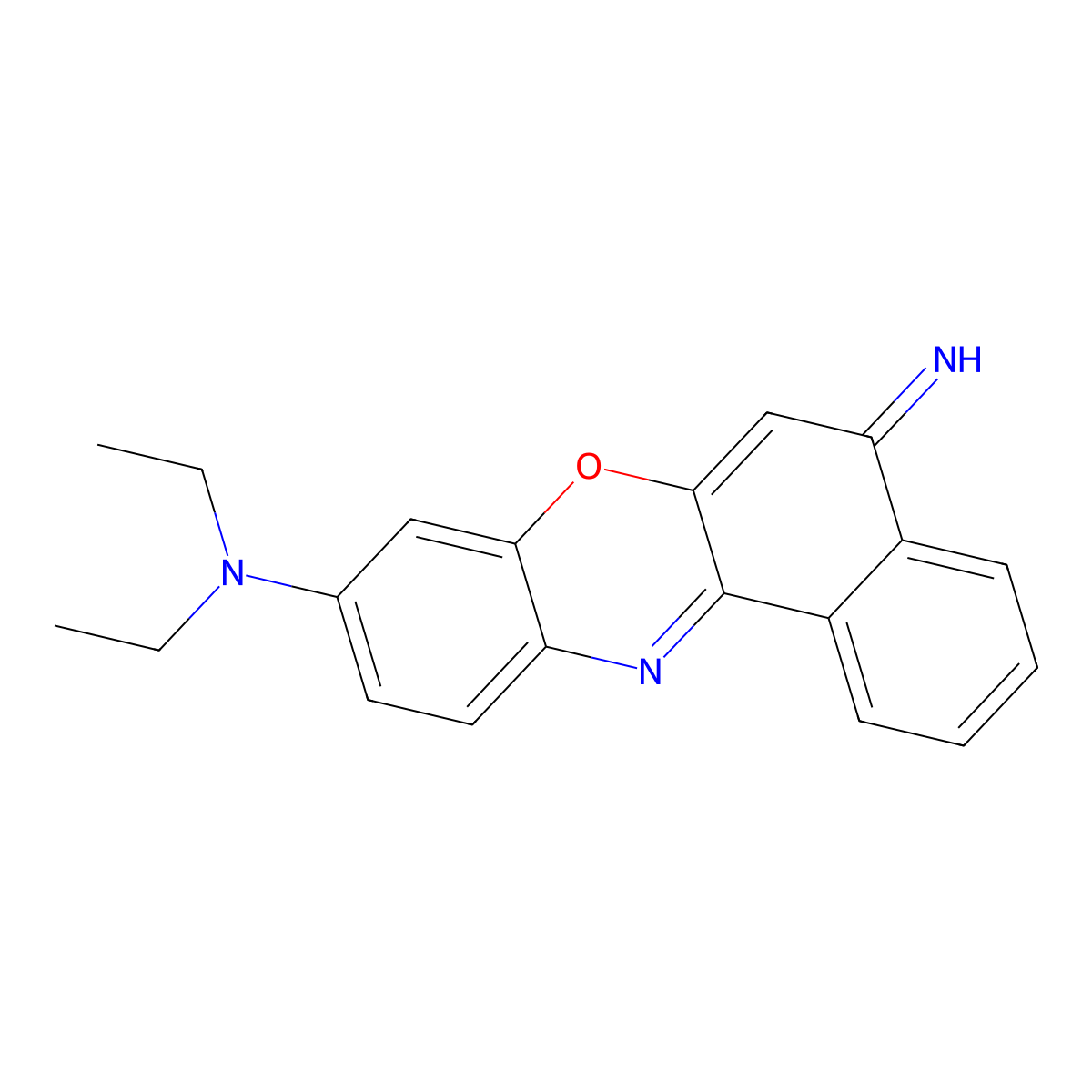 N,N-Diethyl-5-imino-5H-benzo[a]phenoxazin-9-amine molecular structure, CAS 7385-68-4