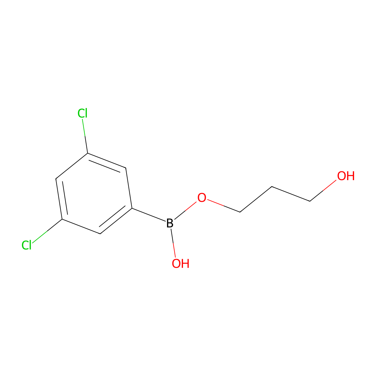 3-Hydroxypropyl hydrogen (3,5-dichlorophenyl)boronate molecular structure, CAS 73852-37-6