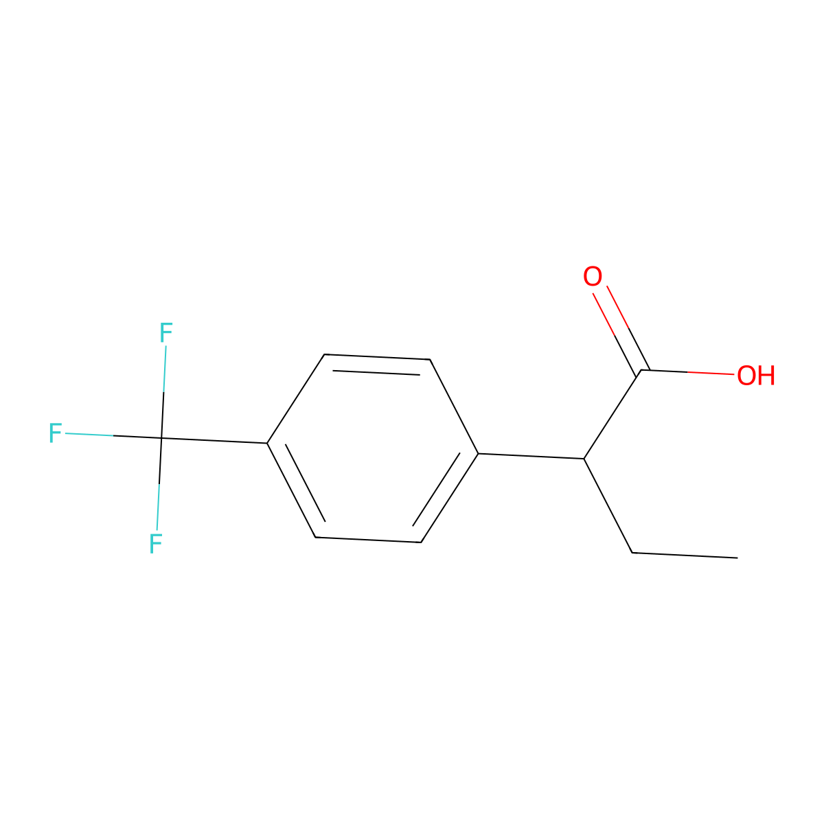 2-[4-(Trifluoromethyl)phenyl]butanoic acid molecular structure, CAS 73853-89-1