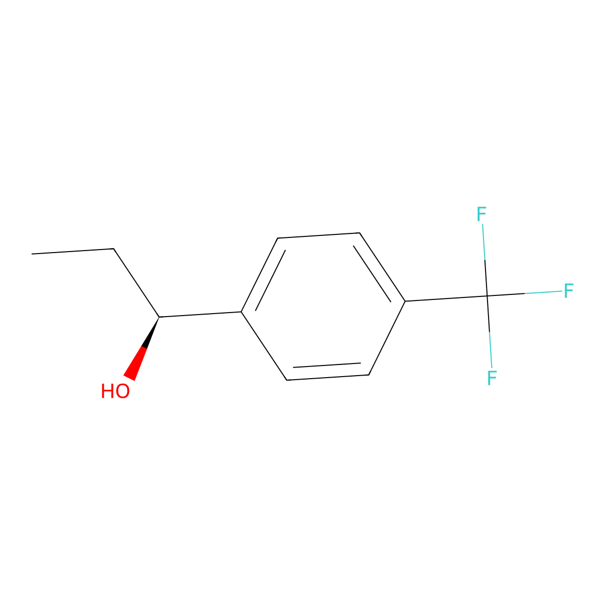 (alphaS)-alpha-Ethyl-4-(trifluoromethyl)benzenemethanol molecular structure, CAS 73854-05-4