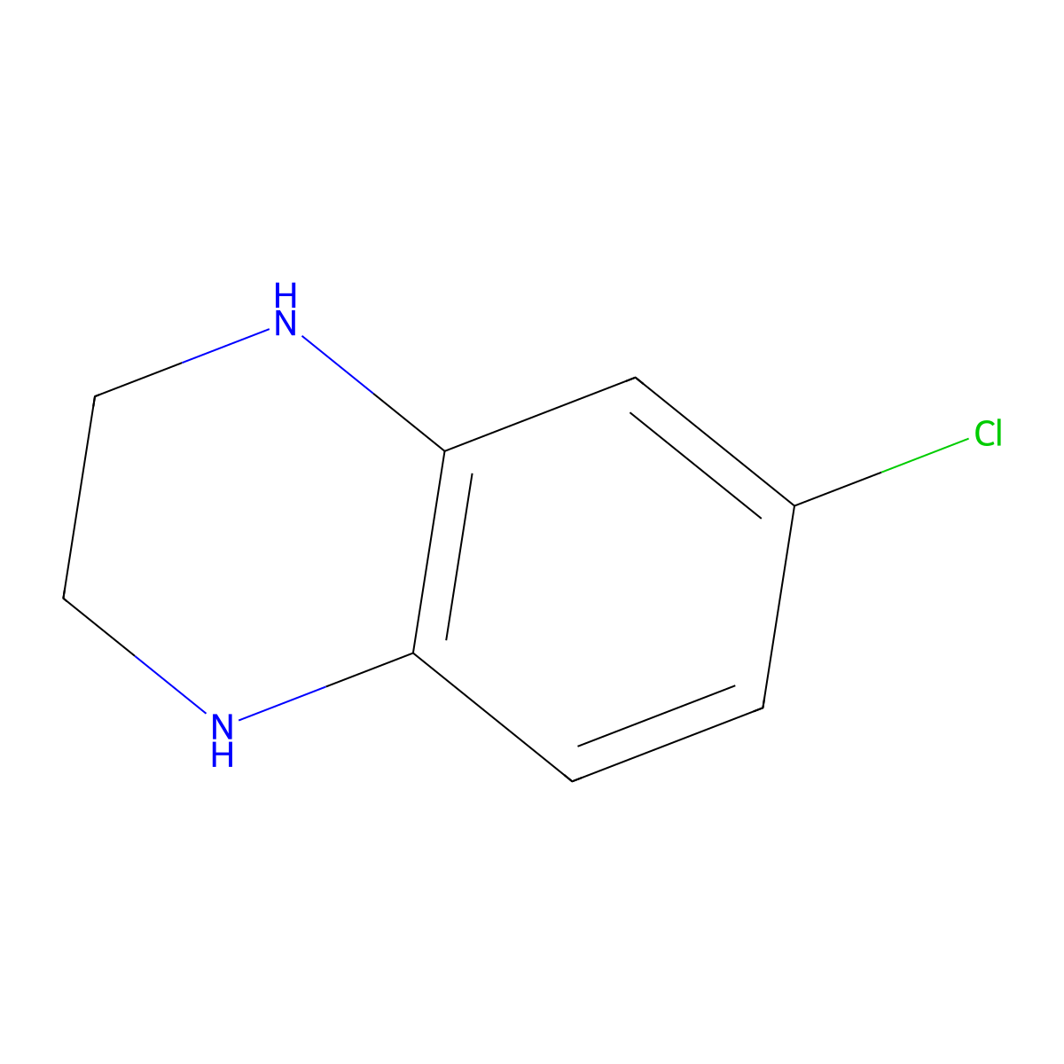Quinoxaline, 1,2,3,4-tetrahydro-6-chloro- molecular structure, CAS 73855-45-5