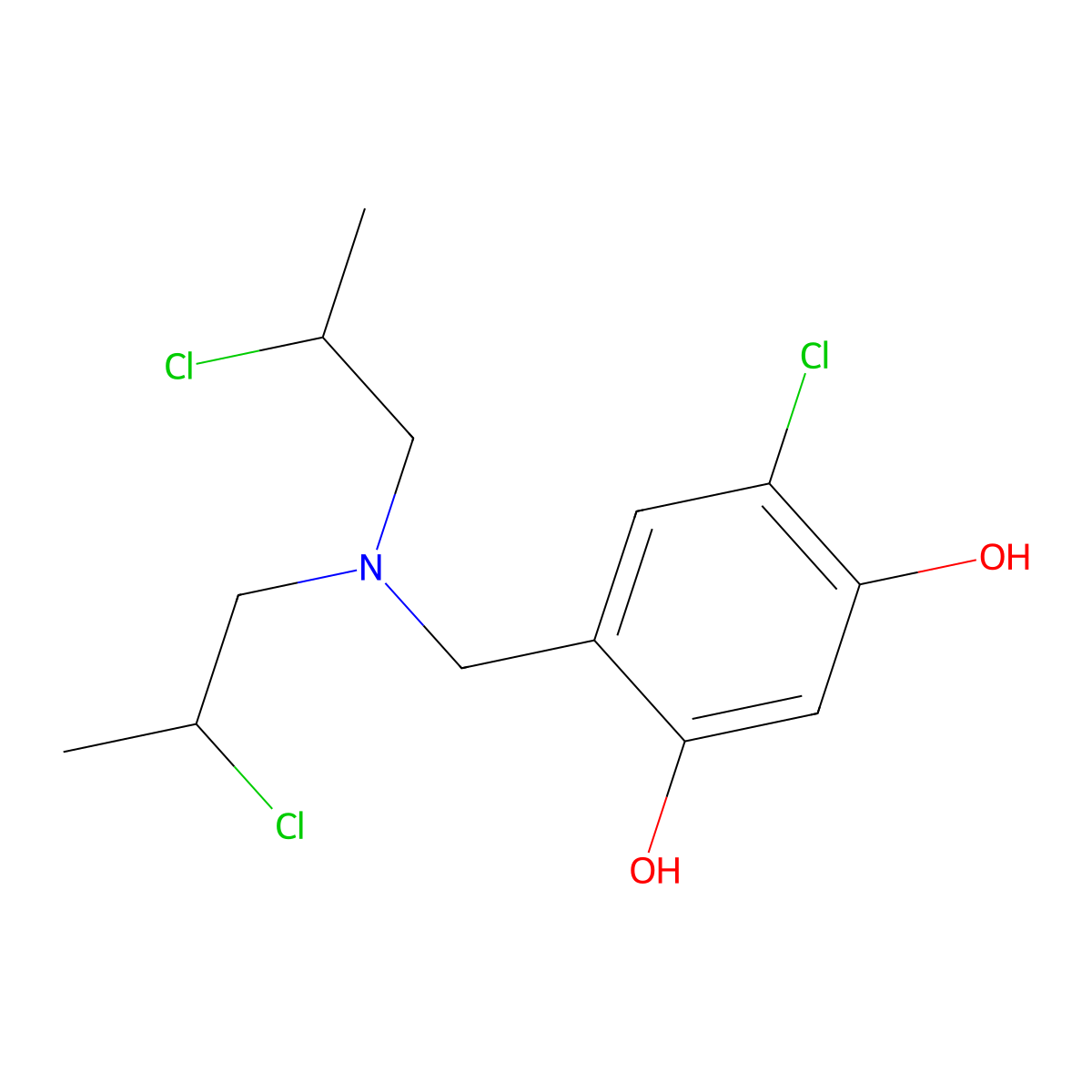 Resorcinol, 4-((bis(2-chloropropyl)amino)methyl)-6-chloro- molecular structure, CAS 73855-51-3