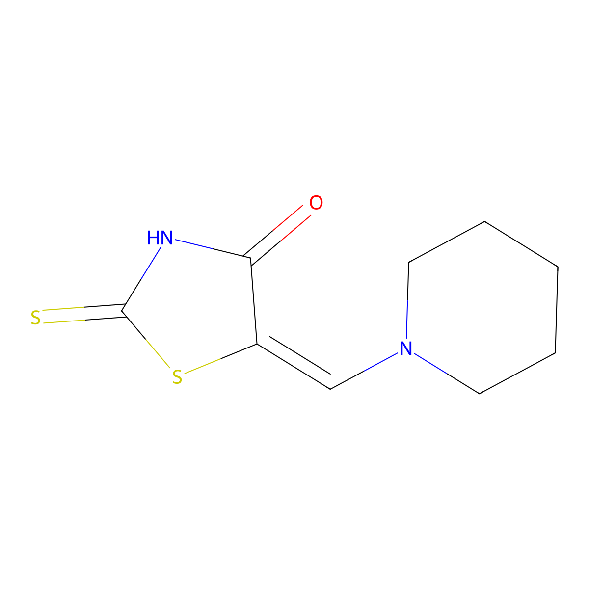5-(1-Piperidinylmethylene)-2-thioxo-4-thiazolidinone molecular structure, CAS 73855-65-9