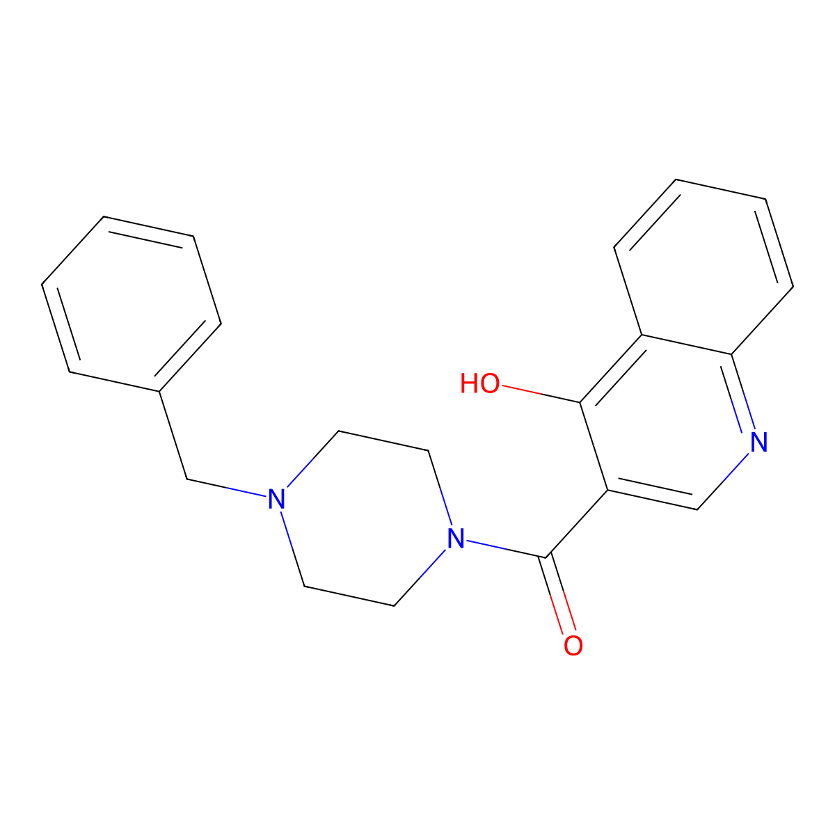 (4-Benzylpiperazin-1-yl)(4-hydroxyquinolin-3-yl)methanone molecular structure, CAS 738550-02-2