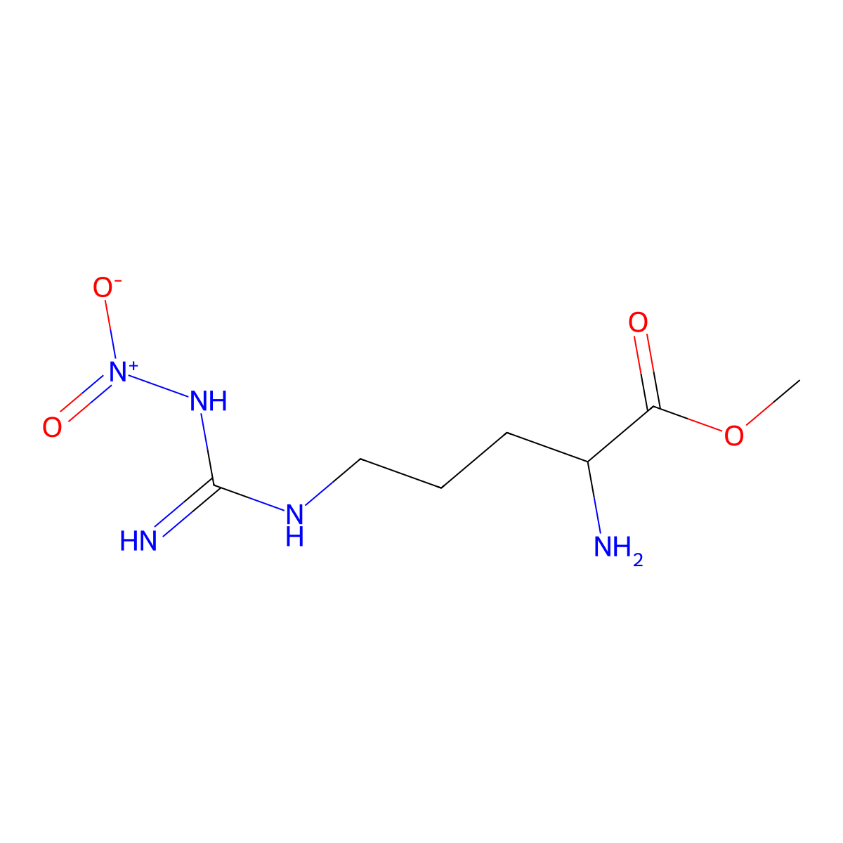 Methyl 2-amino-5-(N'-nitrocarbamimidamido)pentanoate molecular structure, CAS 738551-26-3
