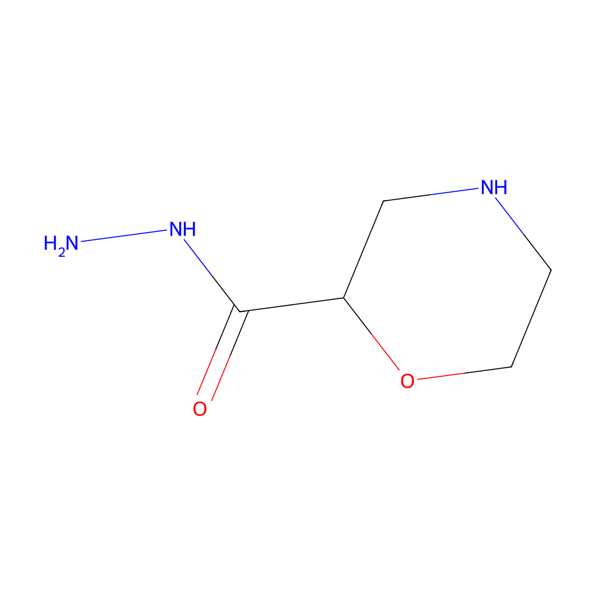 Morpholine-2-carbohydrazide molecular structure, CAS 738553-25-8