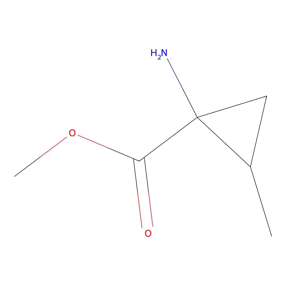 rac-methyl (1R,2R)-1-amino-2-methylcyclopropane-1-carboxylate molecular structure, CAS 738554-17-1