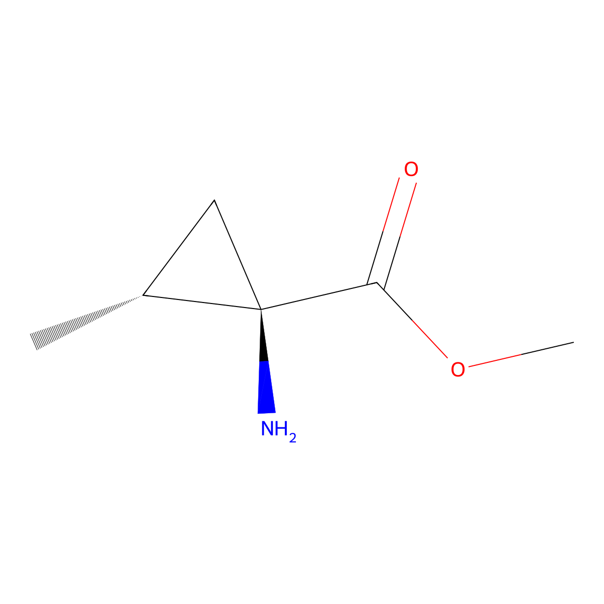 rac-methyl (1R,2R)-1-amino-2-methylcyclopropane-1-carboxylate molecular structure, CAS 738554-17-1