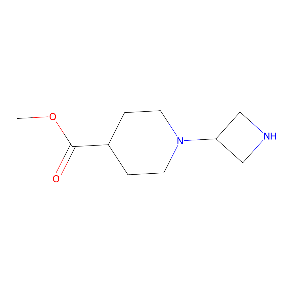 Methyl 1-(azetidin-3-yl)piperidine-4-carboxylate molecular structure, CAS 738561-80-3