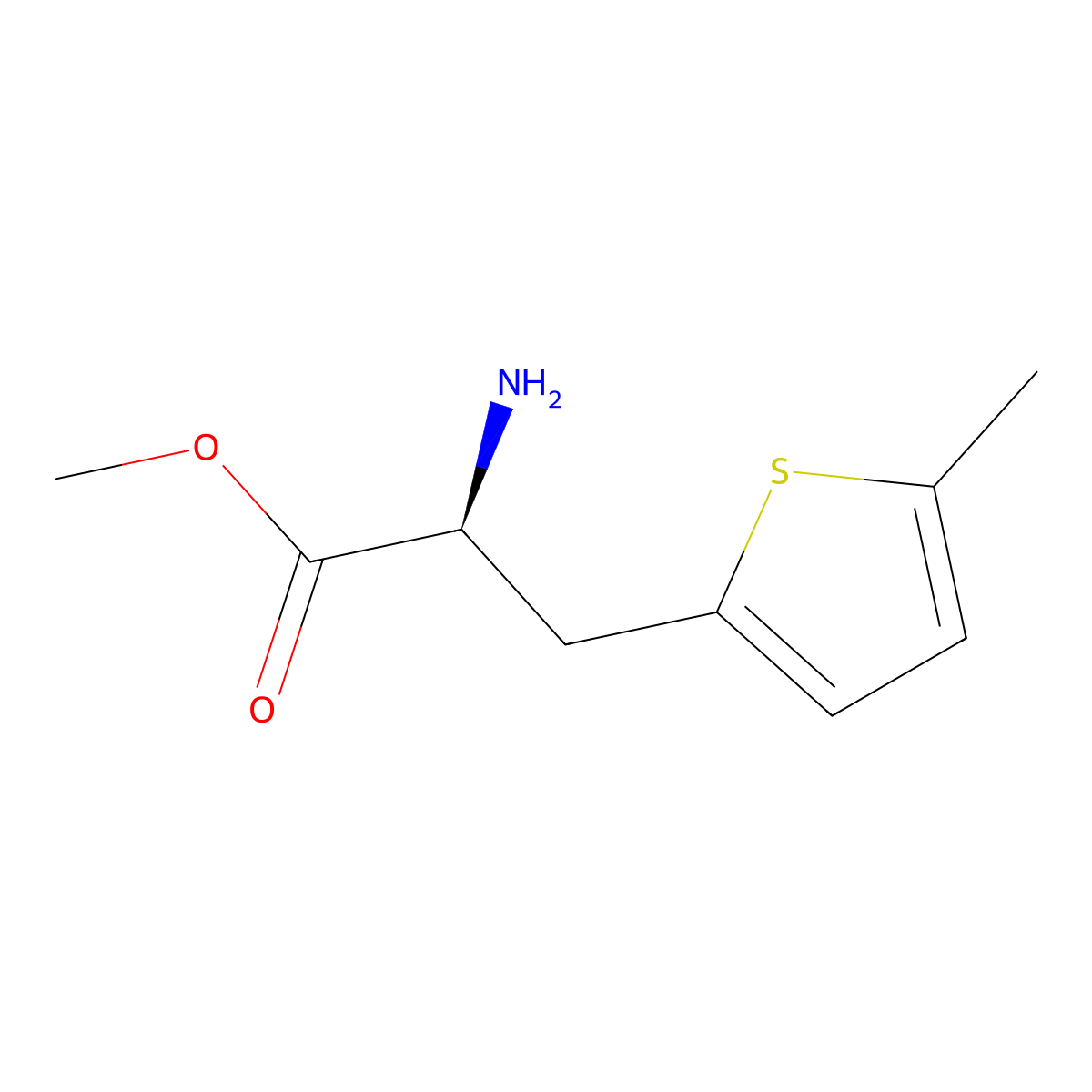 methyl (2S)-2-amino-3-(5-methyl-2-thienyl)propanoate molecular structure, CAS 738562-98-6