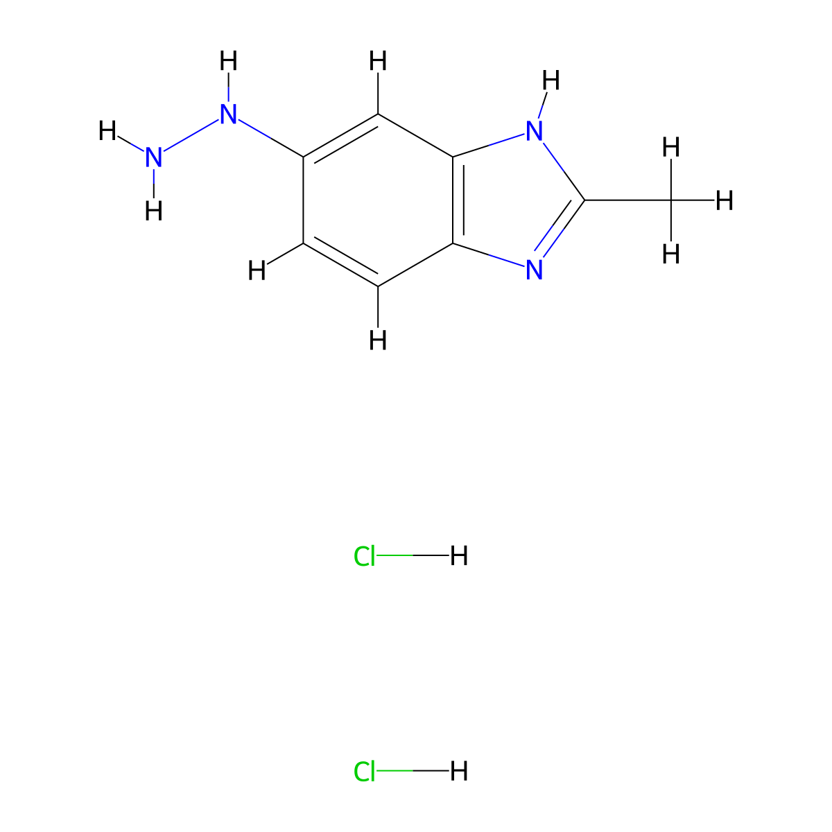 5-hydrazinyl-2-methyl-1H-1,3-benzodiazole dihydrochloride molecular structure, CAS 73857-55-3