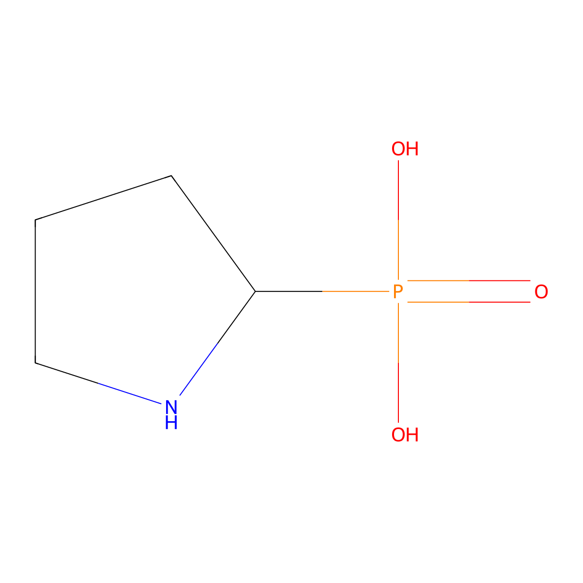 2-Pyrrolidinylphosphonic acid molecular structure, CAS 73858-59-0