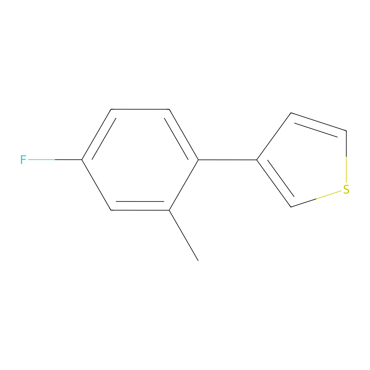 3-(4-Fluoro-2-methylphenyl)thiophene molecular structure, CAS 738580-70-6