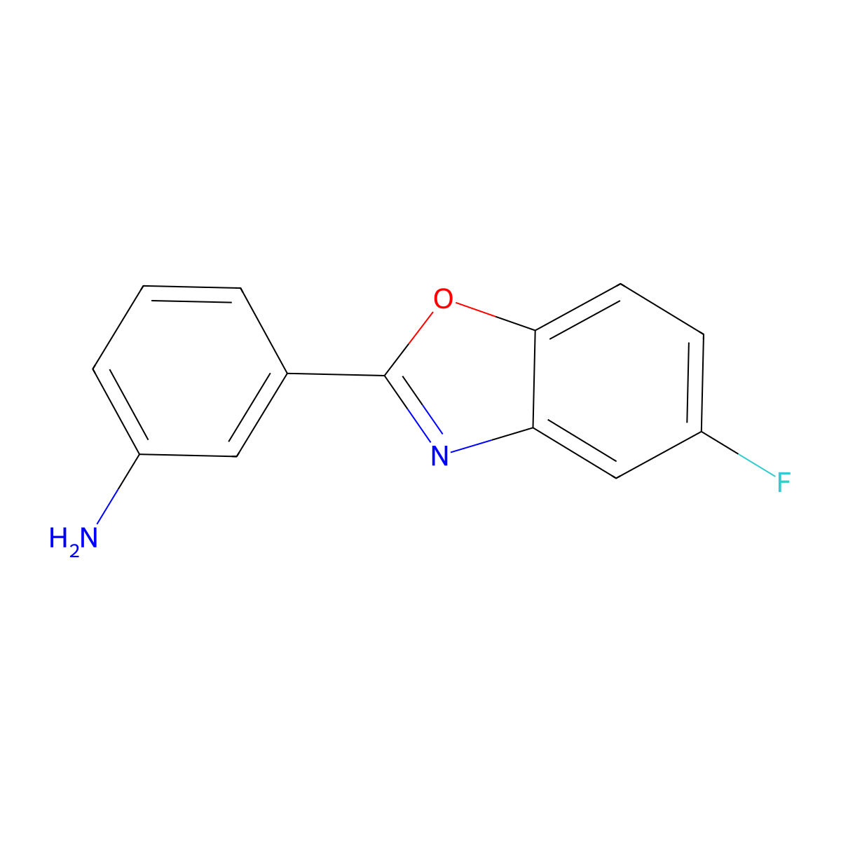 3-(5-fluoro-2-benzoxazolyl)Benzenamine molecular structure, CAS 738589-36-1