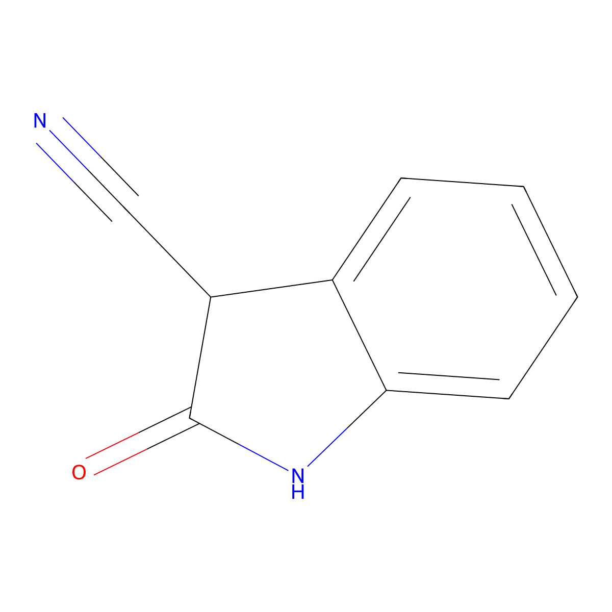 2-Oxo-2,3-dihydro-1H-indole-3-carbonitrile molecular structure, CAS 73859-65-1