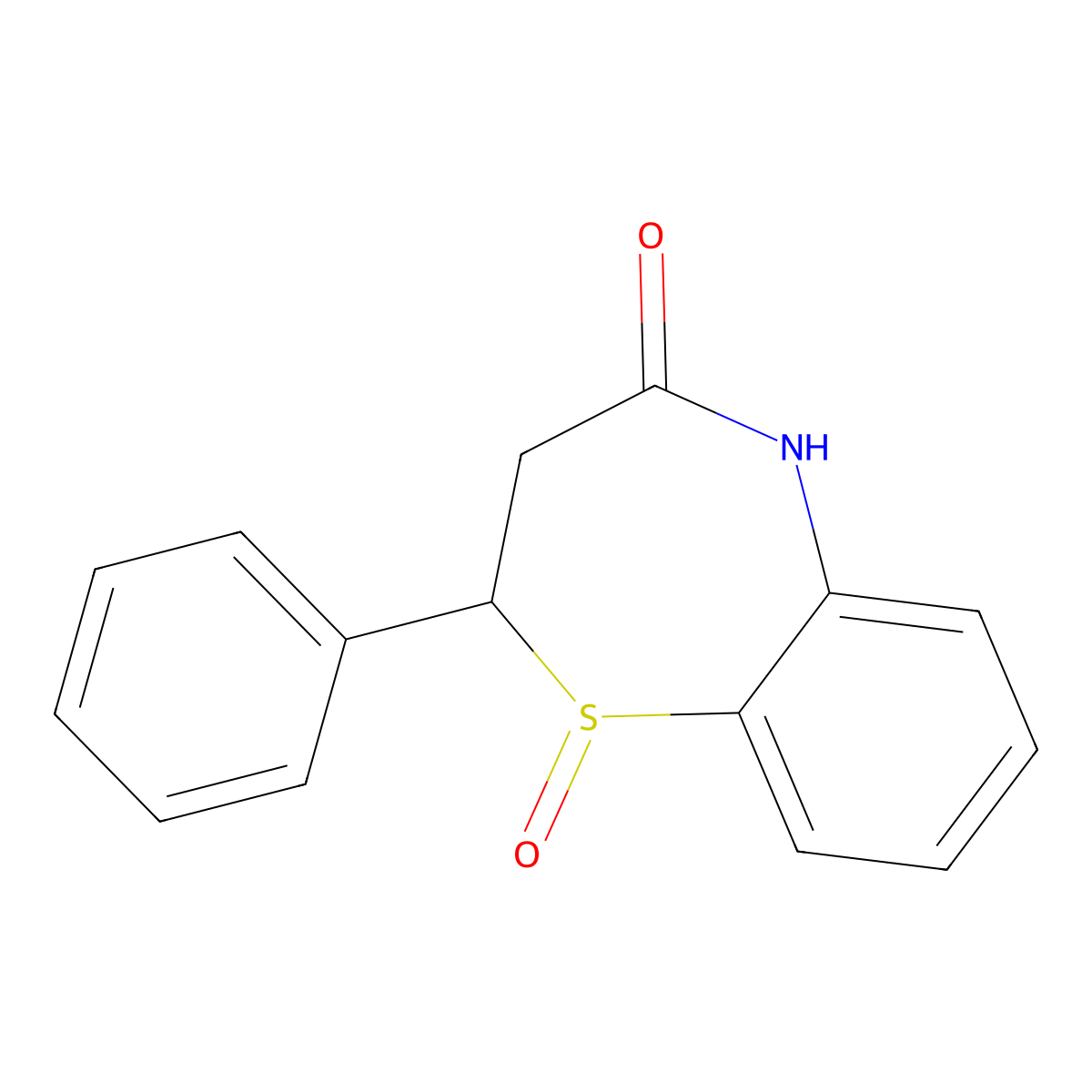 2-Phenyl-2,3-dihydro-1,5-benzothiazepin-4(5H)-one 1-oxide molecular structure, CAS 73859-98-0