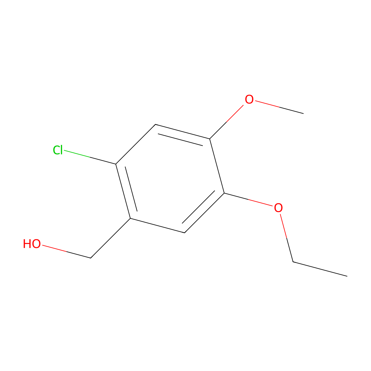 (2-Chloro-5-ethoxy-4-methoxyphenyl)methanol molecular structure, CAS 738593-54-9