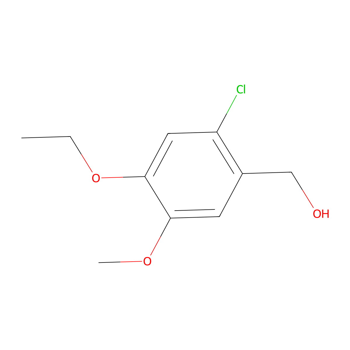(2-Chloro-4-ethoxy-5-methoxyphenyl)methanol molecular structure, CAS 738593-61-8