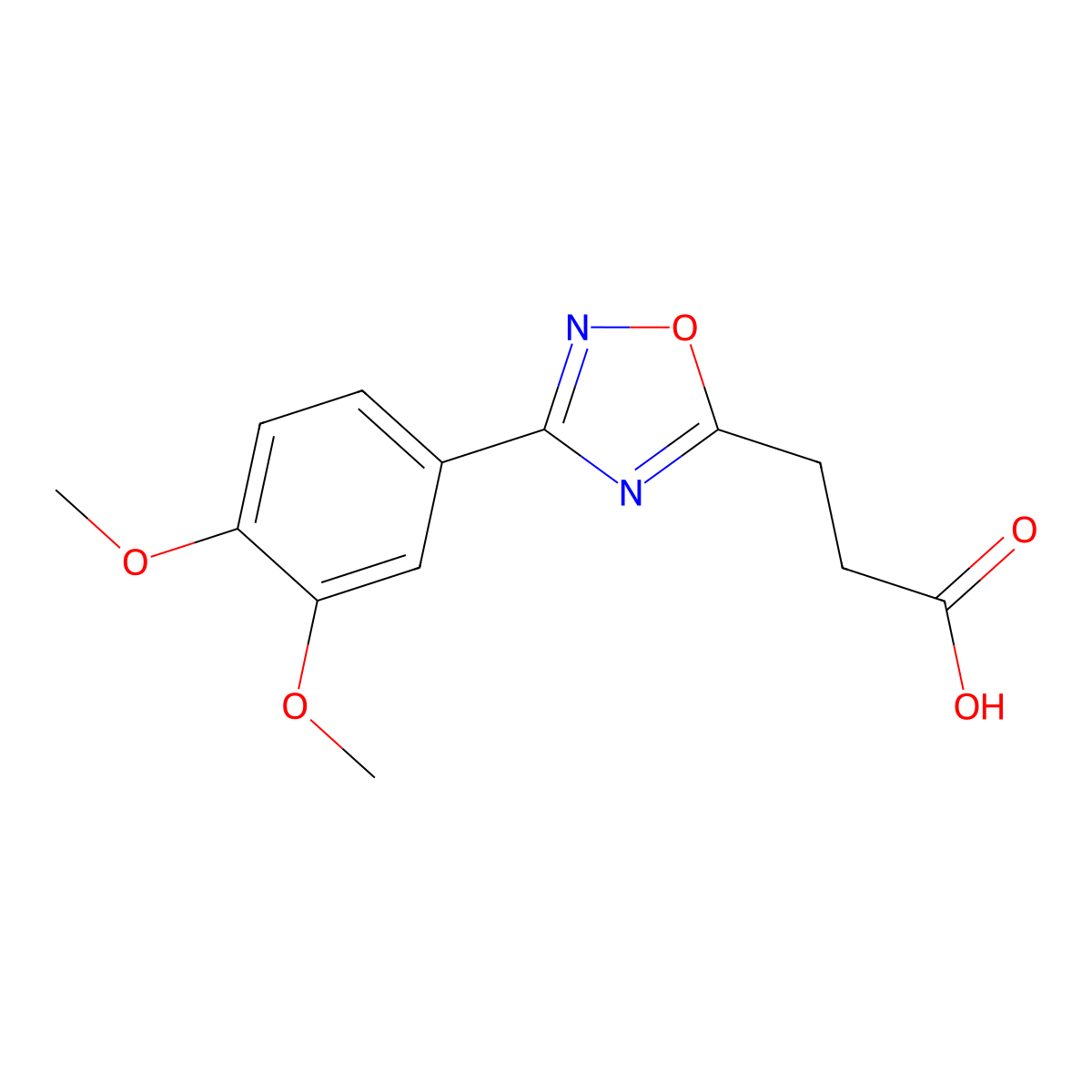 3-[3-(3,4-Dimethoxyphenyl)-1,2,4-oxadiazol-5-yl]propanoic acid molecular structure, CAS 738593-99-2