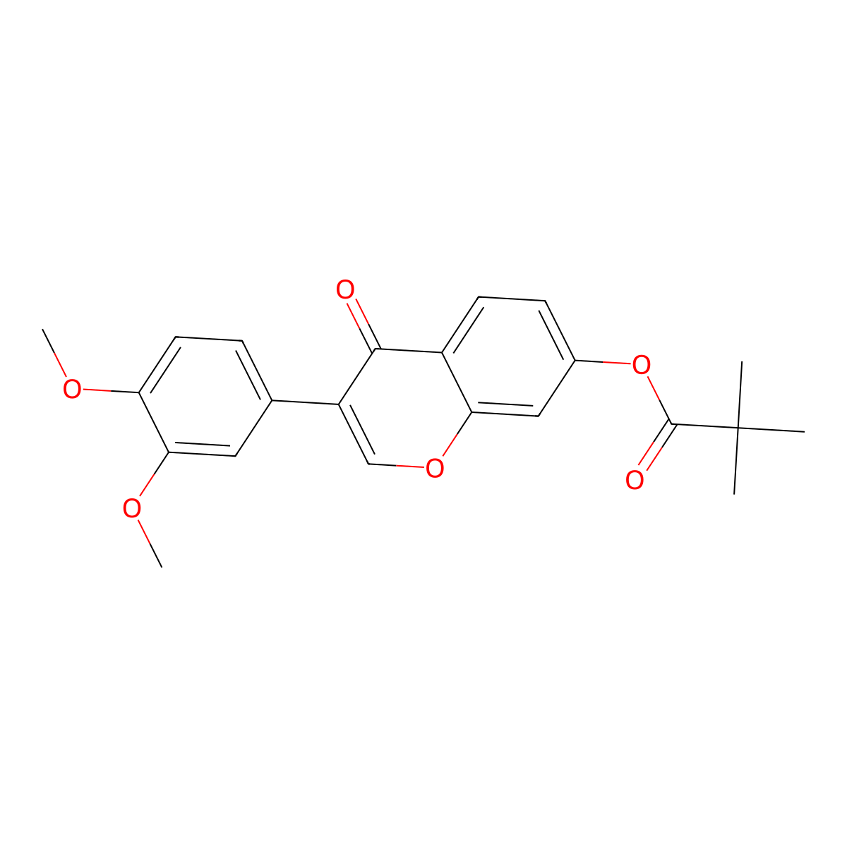 3-(3,4-dimethoxyphenyl)-4-oxo-4H-chromen-7-yl 2,2-dimethylpropanoate molecular structure, CAS 738601-21-3